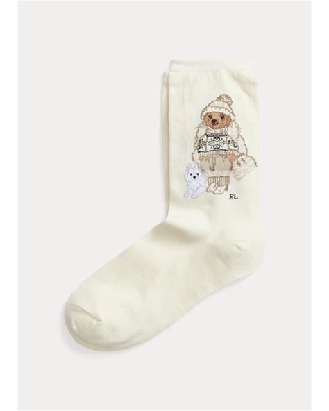 Polo Ralph Lauren Polo Bear Crew Socks In White Lyst Uk