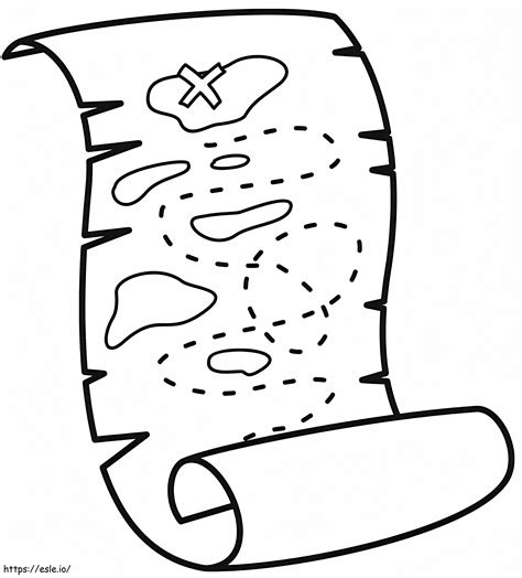 Small Treasure Map Coloring Page