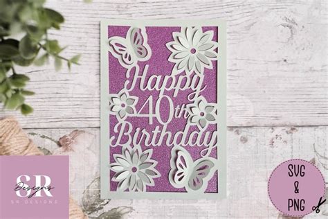 3d 40th Birthday Card Paper Cutting Birthday 1768202