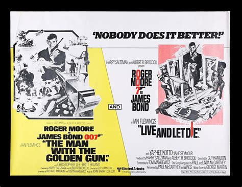 The Man With The Golden Gun 1974 Live And Let Die 1973 Uk Quad