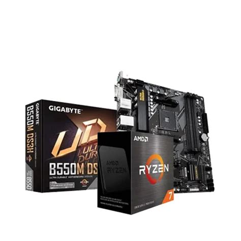 Amd Ryzen 7 5700x 34 Ghz Am4 Processor Gigabyte B550m Ds3h Am4 Amd Micro Atx Motherboard Combo