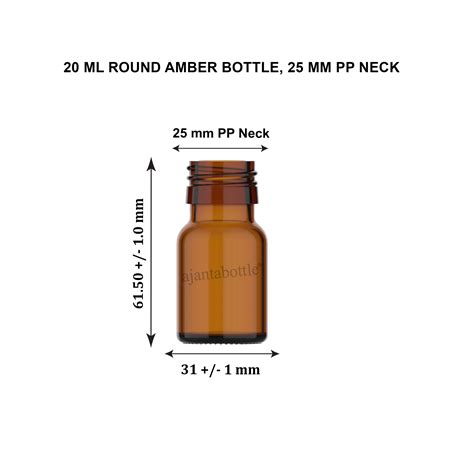 Ml Round Amber Glass Bottle Mm Ropp Neck Ajanta Bottle Pvt Ltd