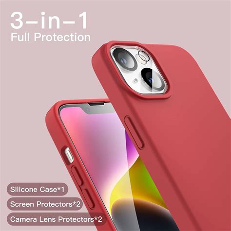 Capa Silicone Vermelho Iphone Pel Cula Vidro Temperado