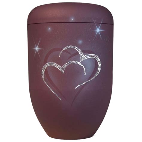 Marlow Hearts Swarovski Crystal Adult Cremation Ashes Urn Cremationurnsdirect