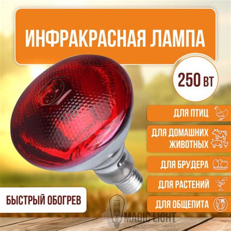 Лампа инфракрасная для обогрева кур, щенков, цыплят, свиней, курятника ...
