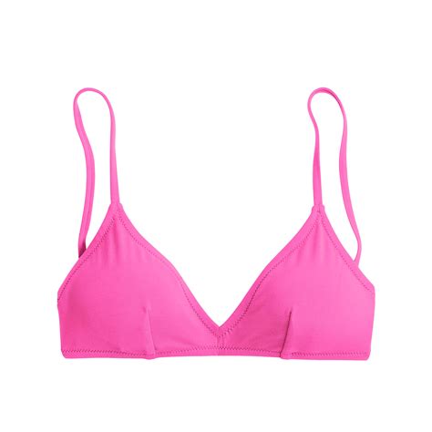 J Crew Synthetic Neon French Bikini Top In Neon Pink Pink Lyst