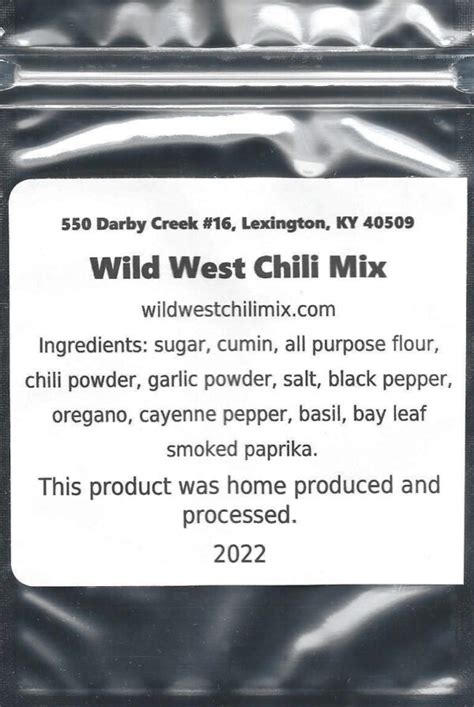 Wild West Chili Mix - Wild West Chili Mix Packet