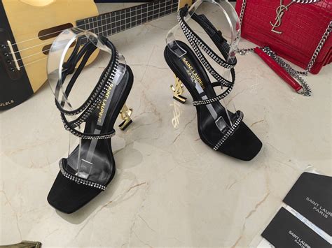 Opyum Sandals In Crepe Satin And Rhinestones Black For Women Peesty