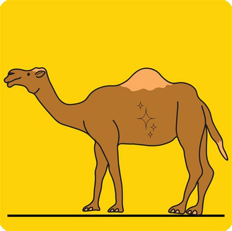 Vector cartoon camel isolated on yellow background 22006060 Vector Art ...