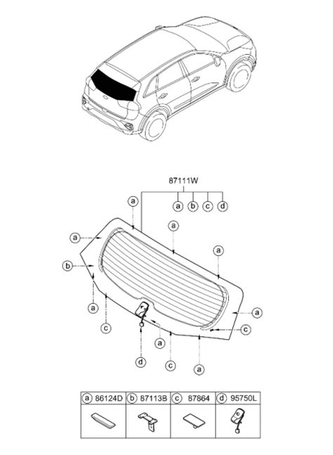 Rear Window Glass Moulding 2021 Kia Niro