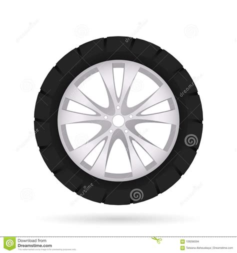 Roda De Carro Isolada No Fundo Branco Ilustra O Do Vetor Ilustra O