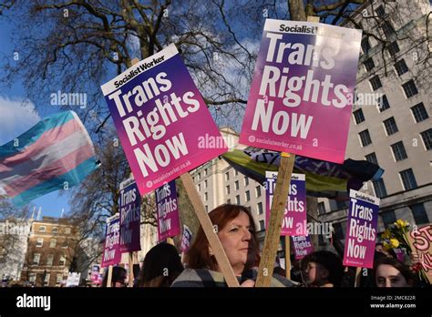 London England Uk 21st Jan 2023 Trans Rights Activists Protest The