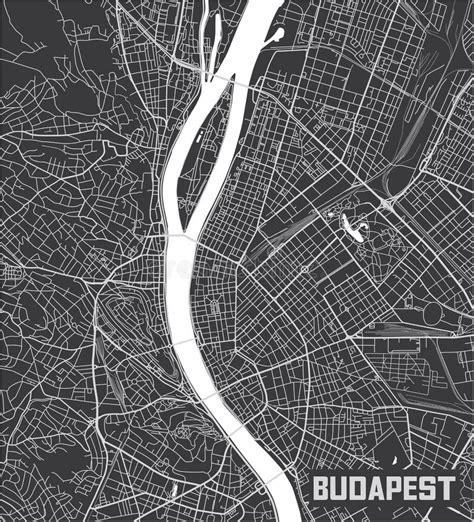 Budapest Vector Map Danube Stock Illustrations Budapest Vector Map