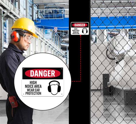 Osha High Noise Area Wear Ear Protection Plastic Sign