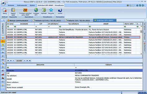 Nexus Erp Implementare Trimitere Mesaje Spv C Tre Emitentul Facturii De