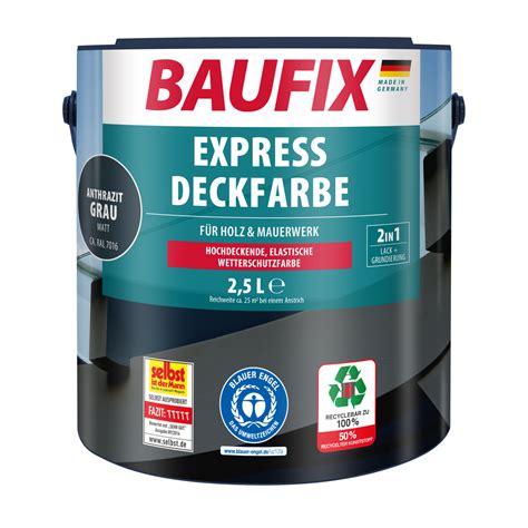 BAUFIX 2in1 Express Deckfarbe 2 5 L Anthrazitgrau Norma24