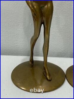 Vtg Robert Thew Patinated Bronze Art Deco Style Nude Woman Candle