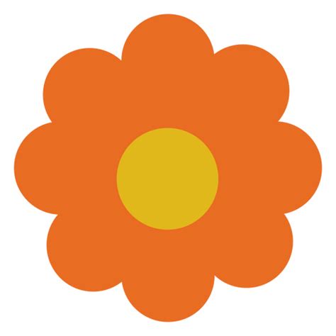 Design Png E Svg De Flor Plana Simples Laranja Para Camisetas