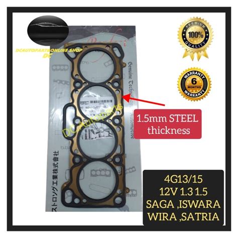 Metal Carbon Cylinder Head Gasket Proton Saga Iswara Wira Satria