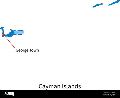 Vector map of Cayman Islands and capital city George Town Stock Vector ...