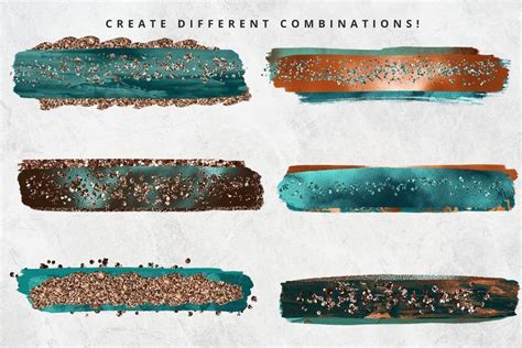 Rusted Copper Brush Stroke Set Sponsored Personal Commercial