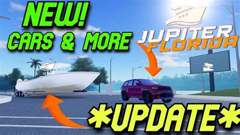 Roblox Jupiter Florida Beta Update New Cars And Towable Boats