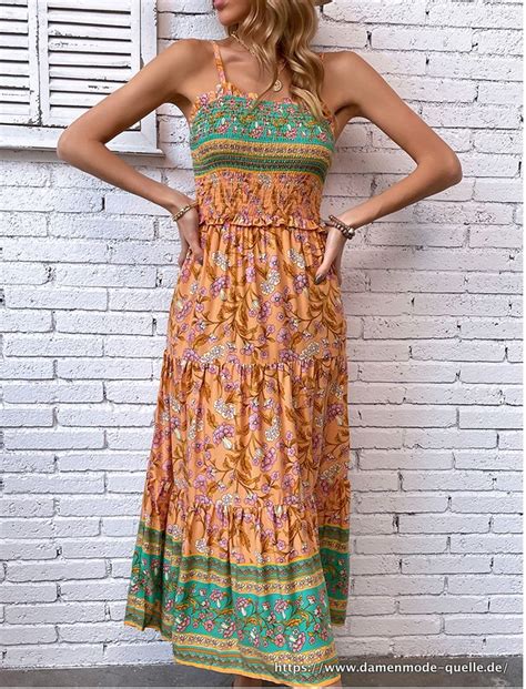 Kleider Boho Kleid F R Damen Viskose Sommerkleid Elegant