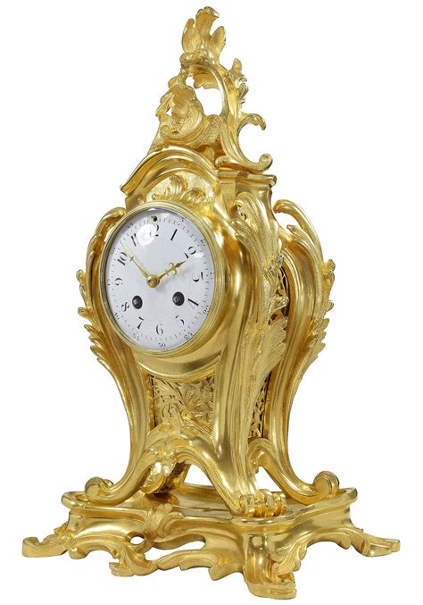 Pendule cartel style Louis XV en bronze doré Napoléon III Pendule