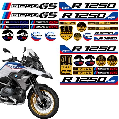 BMW Motorcycle Sticker BMW R 1250 GS HP Color Sticker Helmet Sticker ...