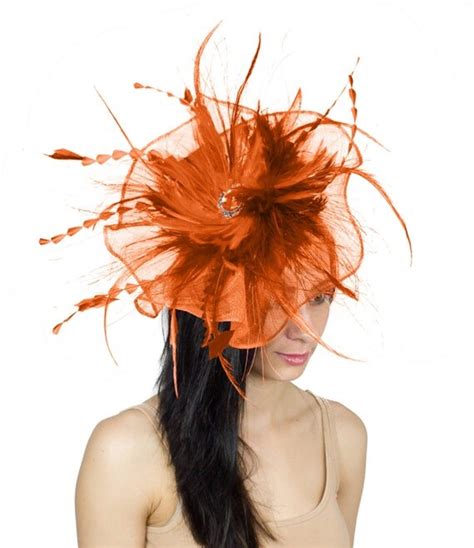 Petia Burnt Orange Fascinator Hat For Weddings By Hatsbycressida