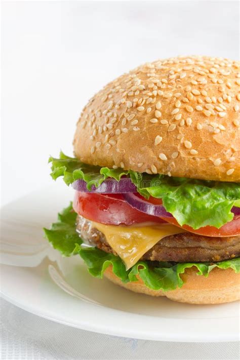 Cheeseburger Stock Photo Image Of Juicy Closeup Cheese 40348288