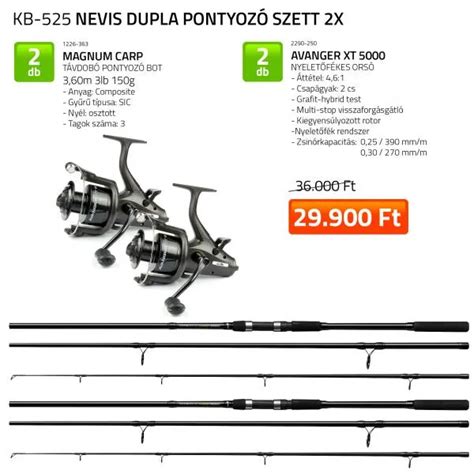 NEVIS Dupla 360 cm Pontyozó szett SNECI Horgász webshop és horgászbolt