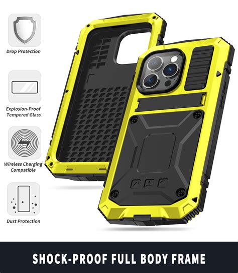 R JUST Shockproof Waterproof Dust Proof Case With Holder For IPhone 14