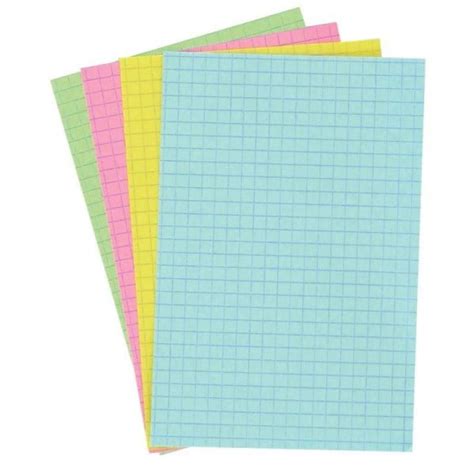 Papier petits carreaux coloré A4 100pcs Sadik