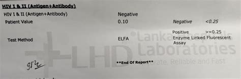 HIV test results explanation : r/srilanka