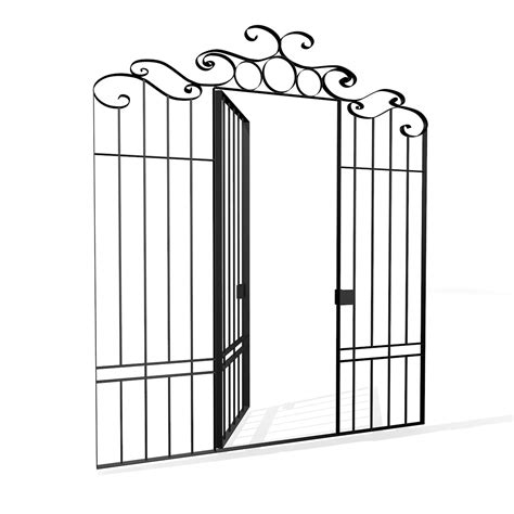 Wrought Iron Fence And Gate 3d Model 86 3ds Obj Max Ma C4d Free3d