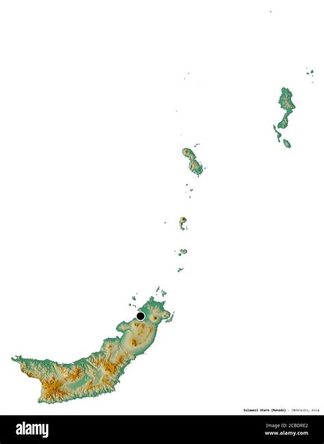 Shape Of Sulawesi Utara Province Of Indonesia With Its Capital