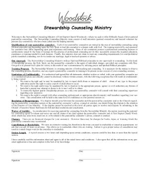 Fillable Online Stewardship Counseling Ministry Fax Email Print Pdffiller