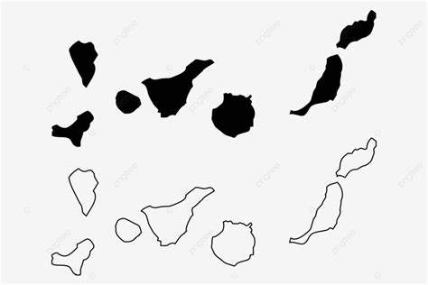 Islas Canarias Mapa Vector Icono Silueta Palma Vector PNG Icono