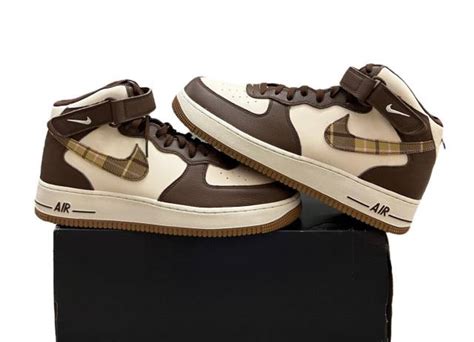 Nike Air Force 1 Mid Plaid Brown Kixify Marketplace