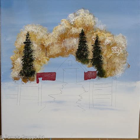 Easy Barn Painting - Paint a Winter Barn pt 4 - Pamela Groppe Art ...