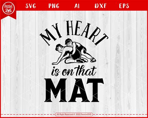 My Heart Is On That MAT Wrestling Svg Wrestle Svg Wrestling Mom Svg