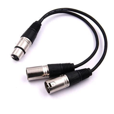 Original 3 Pinos Xlr Fêmea Jack Para Dupla 2 Macho Plug Y Divisor Cabo