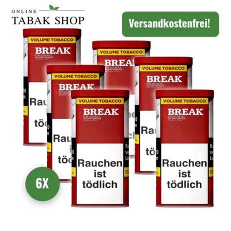 6x Break Rot Original Volumen Tabak 100g Zigarettentabak Tabak