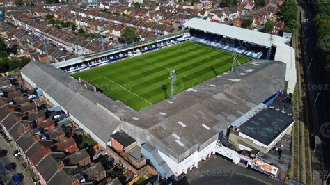 An Aerial High angle view of Luton Football Stadium and Bury Park ...