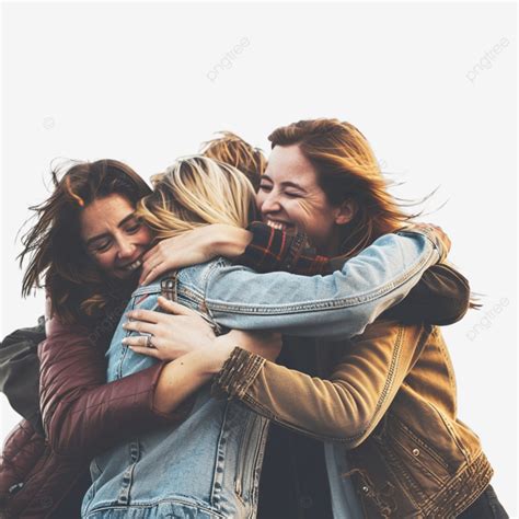 Friends Hugging Together Celebrate Special Event Friends Diverse