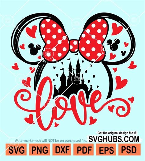 Disney Mickey Love Svg Disney Valentine Svg Mickey Love Kiss Svg