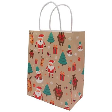 New Design Recycle Kraft Paper Christmas Gift Bag For Shopping Gift