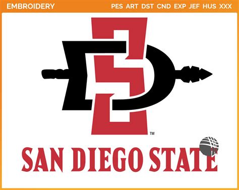 San Diego State Aztecs - College Sports Embroidery Logo in 4 sizes ...