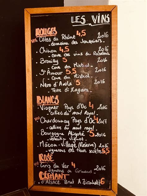 Menu At L Atelier Montmartre Pub Bar Paris Rue Burq